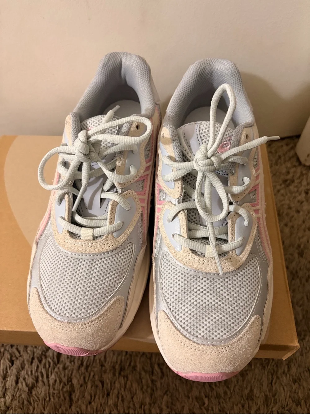 ASICS Light Gray and Pink Women's Athletic Sneakers
